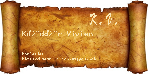 Kádár Vivien névjegykártya