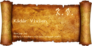 Kádár Vivien névjegykártya